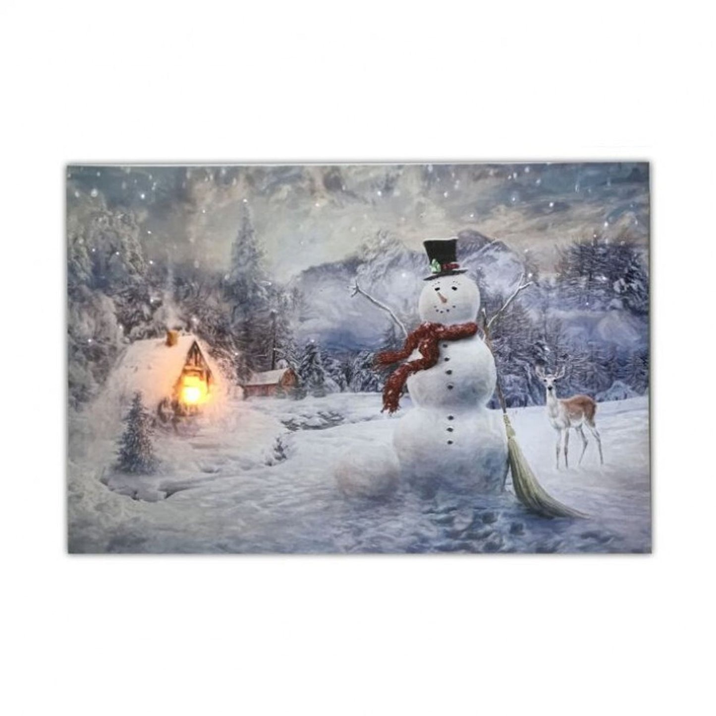 Regency International 16 X 24" Battery/Timer Snowman Winter Scene