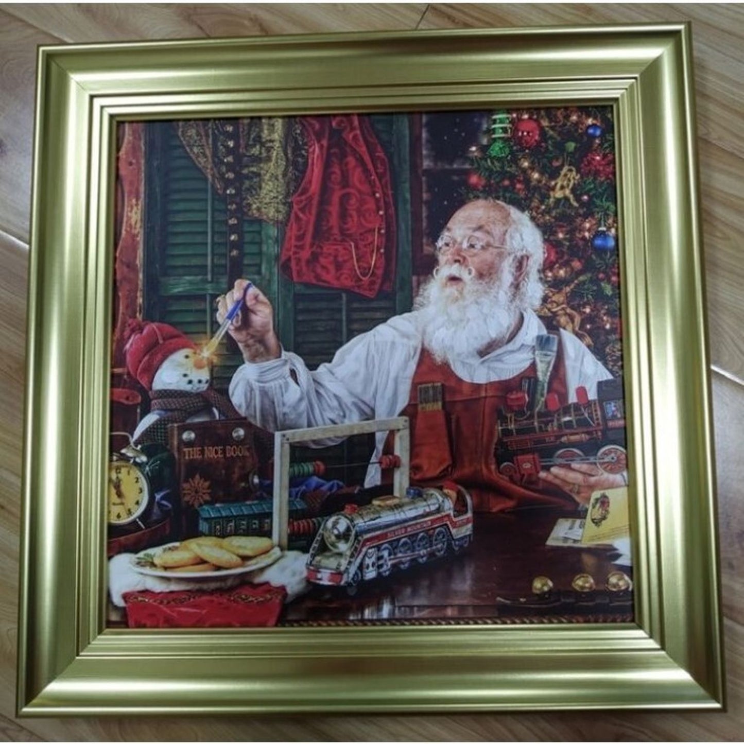 Regency International 16"X16" Framed Workshop Santa Painting