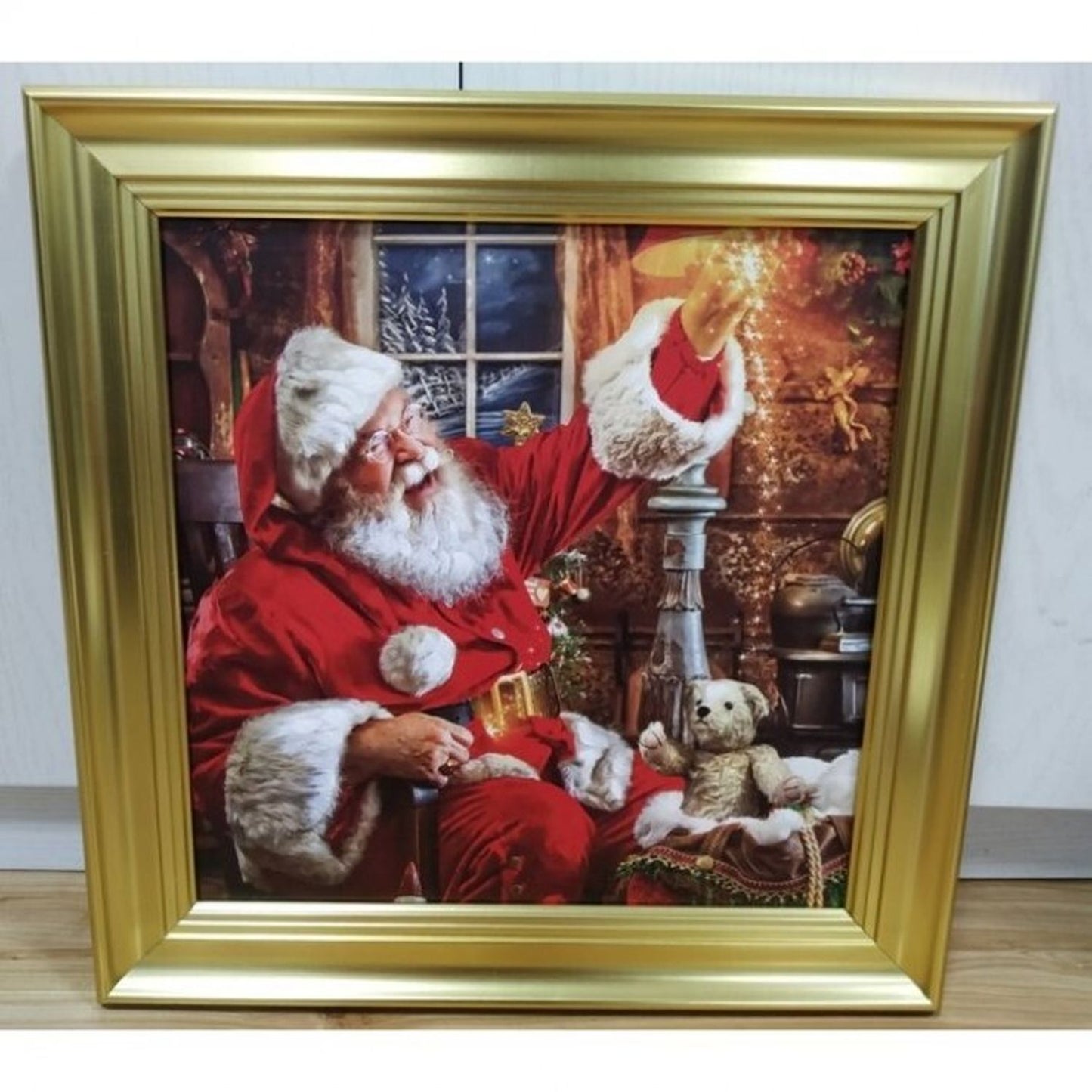 Regency International 24"X24"Framed Santa At Home Painting