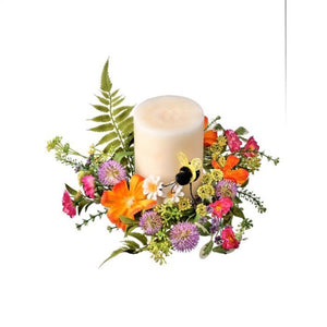 Regency International Summer Bloom With Bee Candle Ring 4.5"ID