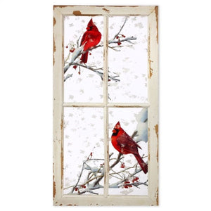 Regency International 16"X30" Cardinals On Branch In Acrylic Window