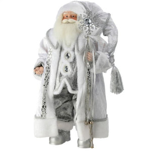 Regency International 28" Fabric/Resin White Winter Standing Santa