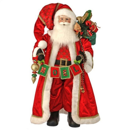 Regency International Fabric/Resin "Noel" Standing Santa