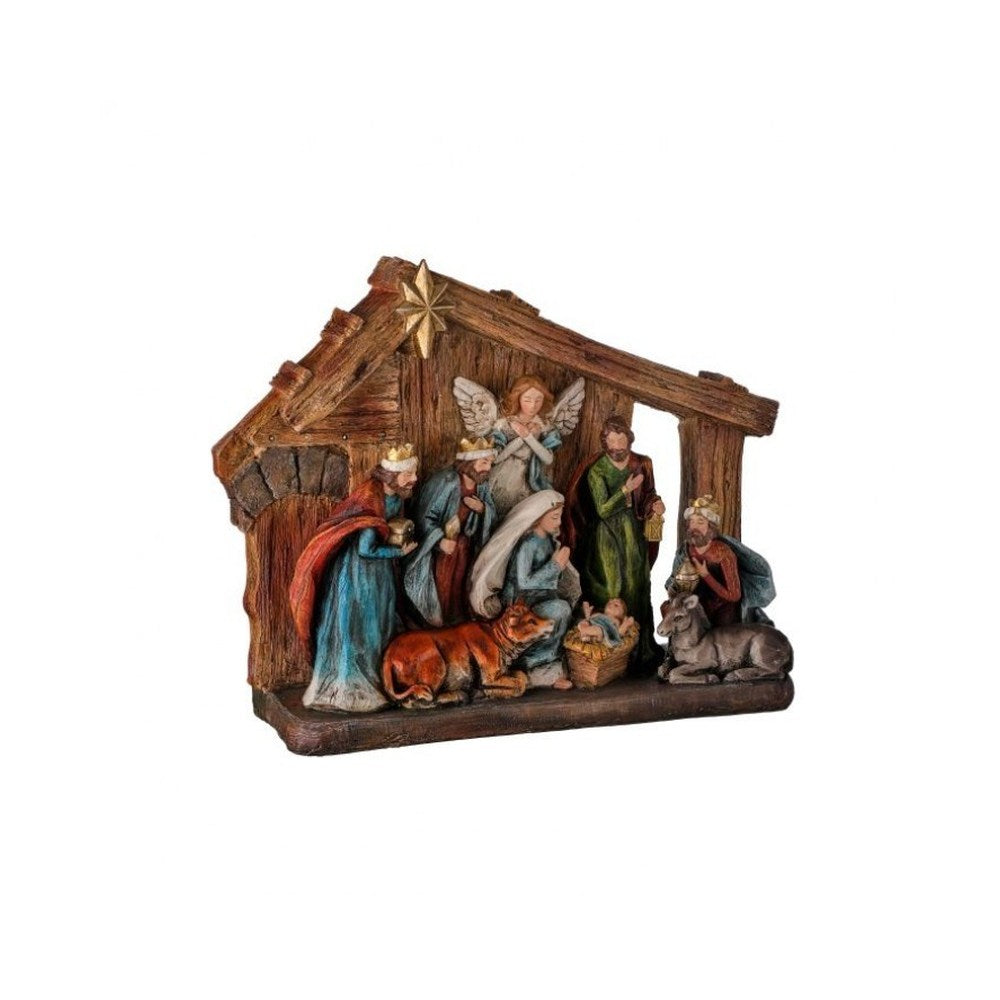 Regency International Antique Nativity in Stable Figurine, 11.5 inches