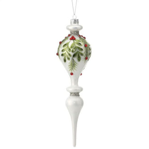 Regency International 10" Glass Berry/Leaf/Pine Finial Ornament