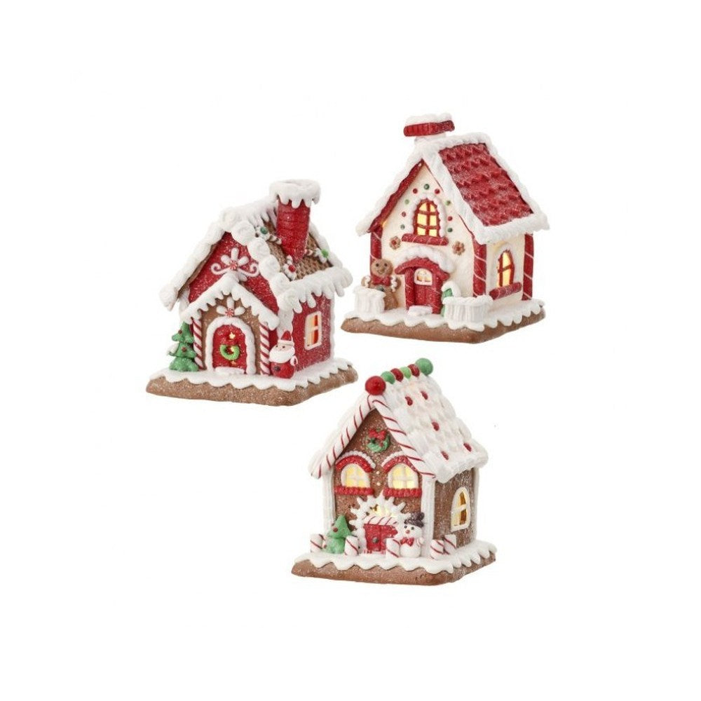 Regency International Candy/Cookie House Figurine, Assortment of 3, 6 inches