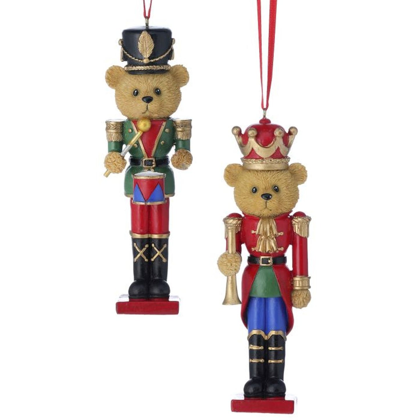 Regency International 6"Resin Toy Bear Nutcracker Ornament, Set of 2, Assortment