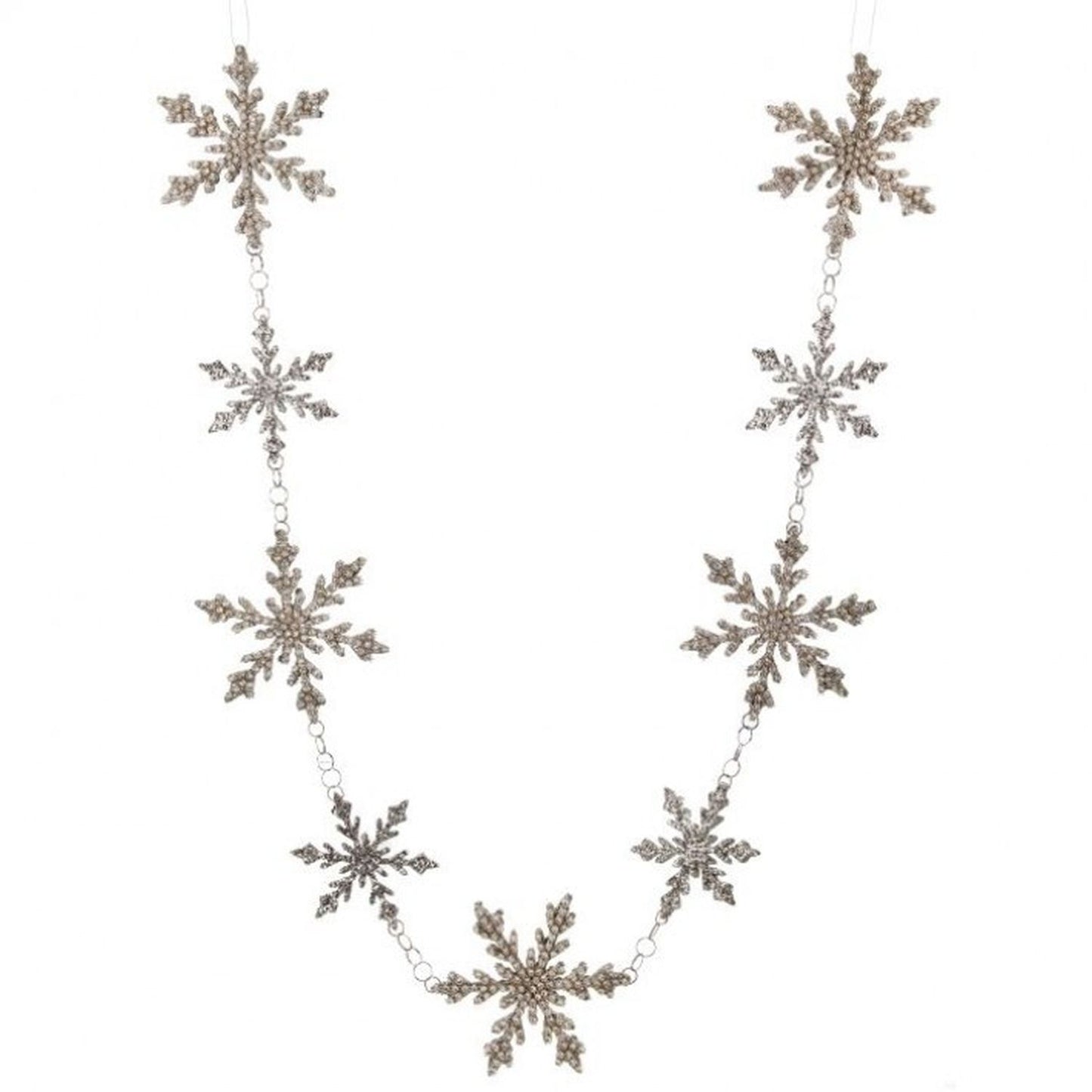 Regency International 48" Jewel Beaded Snowflake Garland Platinum