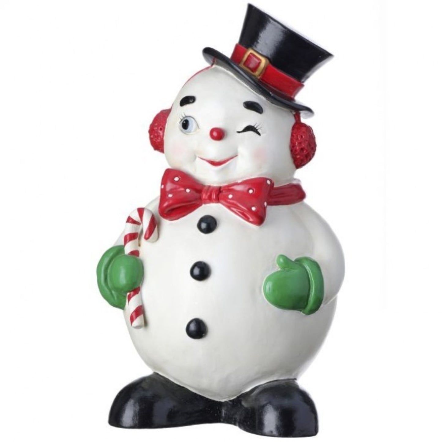 Regency International 12"Resin Standing Winking Jolly Snowman
