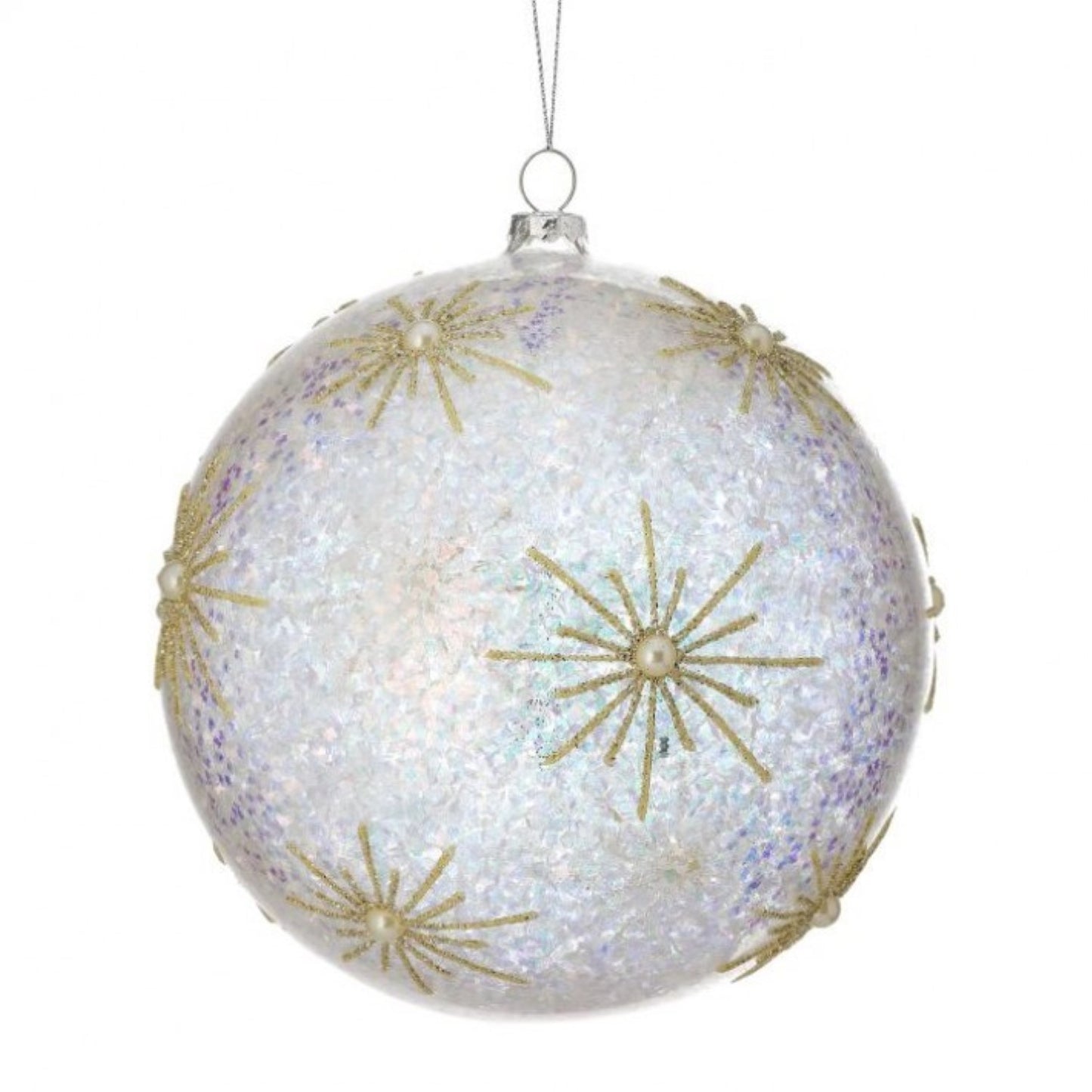 Regency International 6" Clear Sequins Starburst Ball Ornament