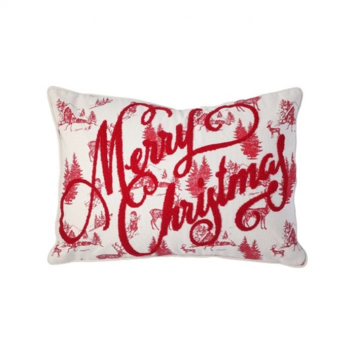Regency International 14"X20" Merry Christmas Reindeer Pillow