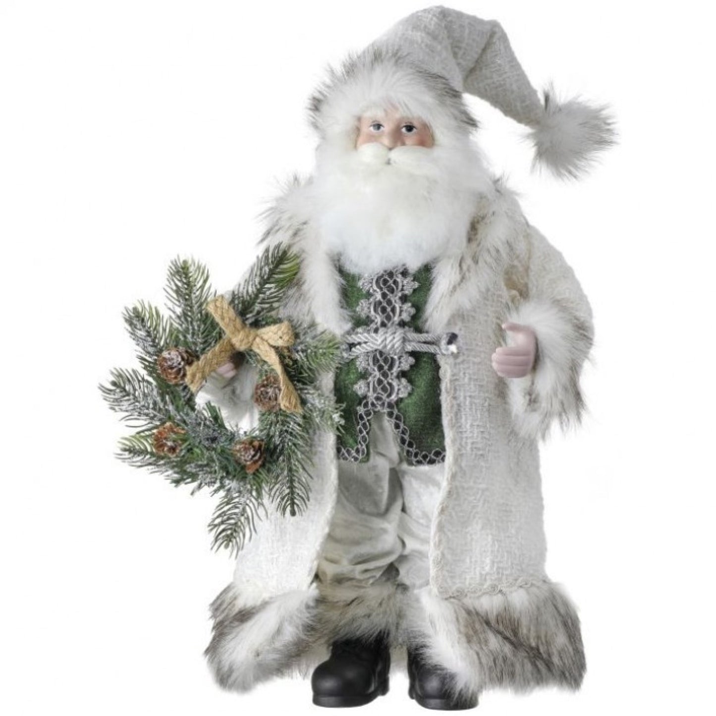 Regency International 18'' Northwoods Standing Santa with Wreath