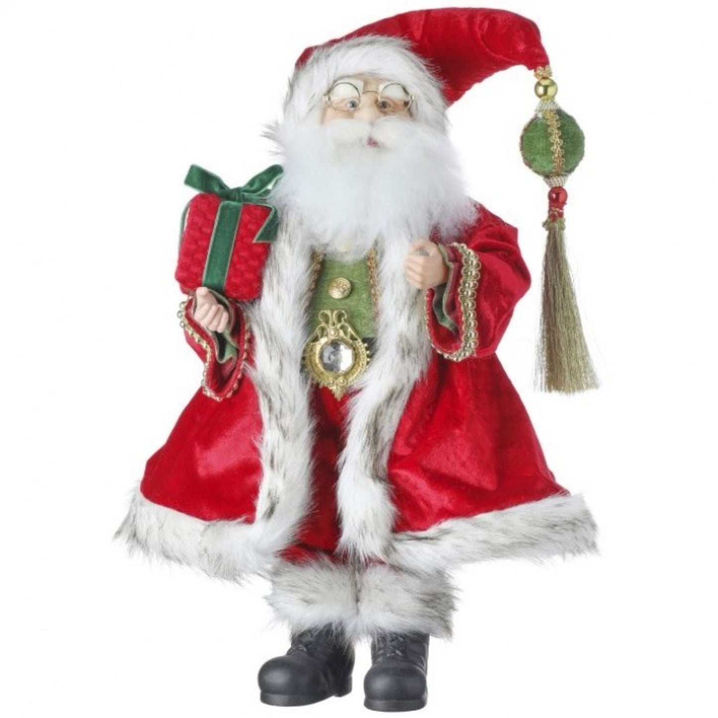 Regency International 18'' Standing Santa with Tassel Hat & Gift