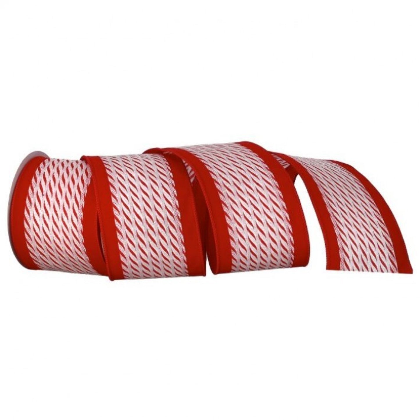 Regency International 4"X10Y Red Back/Peppermint Stick Ribbon