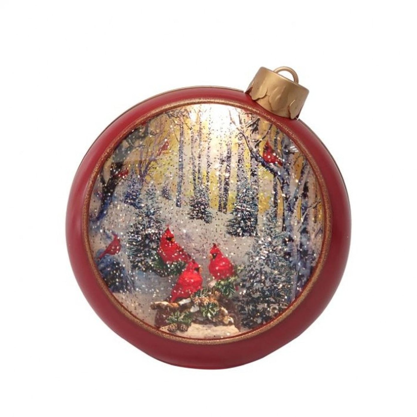 Regency 8.5" LED Battery Operated Timer Cardinal Ornament Water Globe USB
