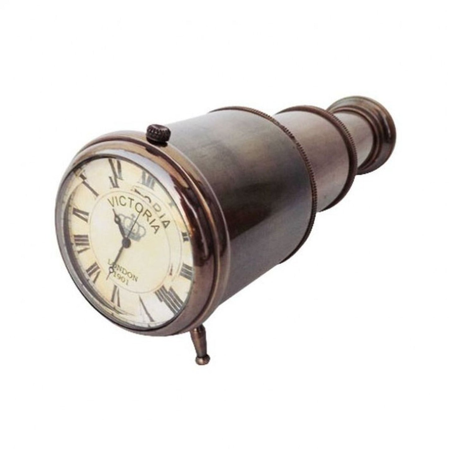 Regency International 6.5" Antique Telescope Desktop Clock