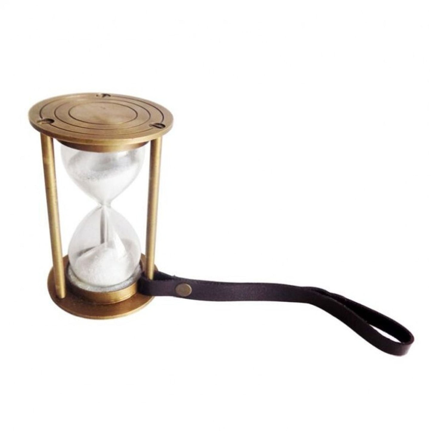 Regency International 9" Brass/Glass Hour Glass Ornament with Strap