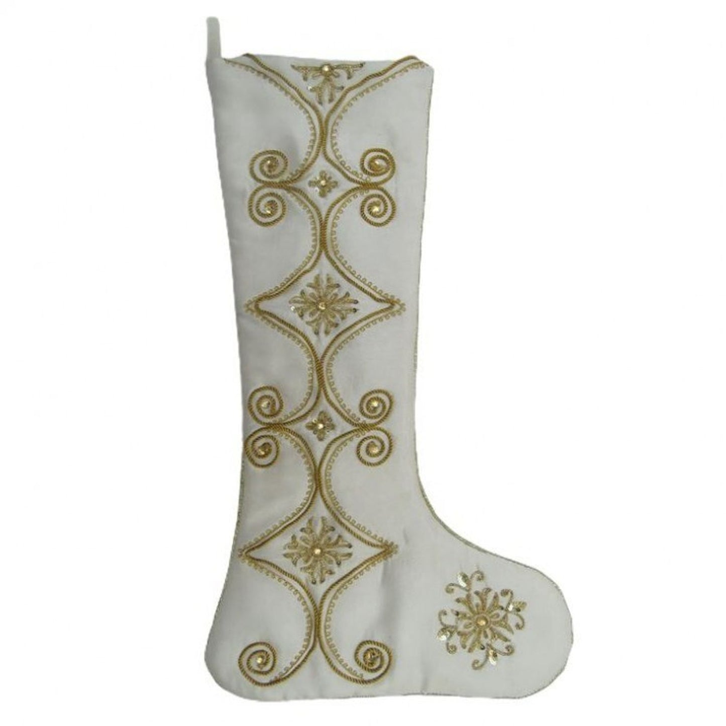 Regency International 25" Embroidered with Bead Gilded Age Stocking