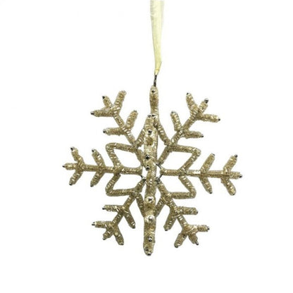 Regency International 6.5" Beaded 3D Open Snowflake Ornament