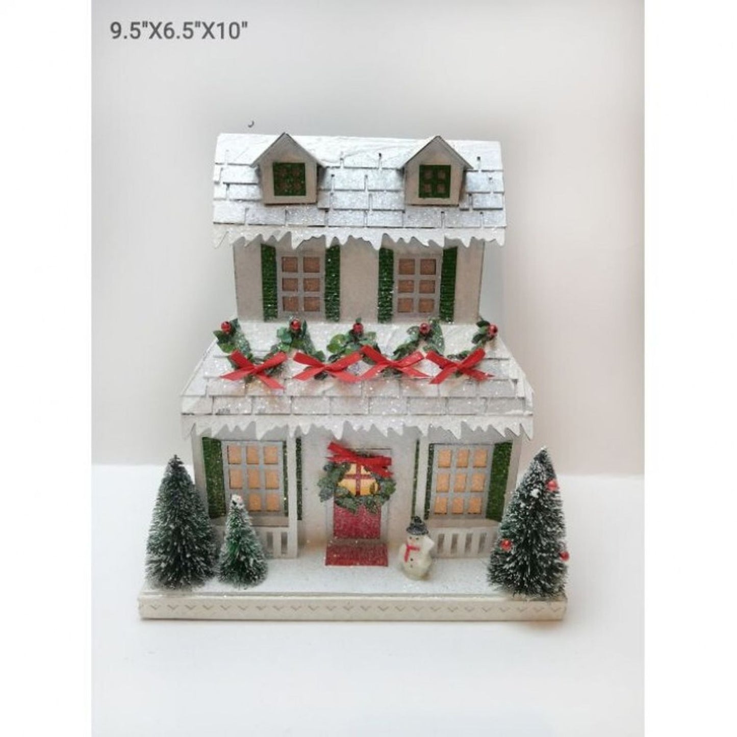 Regency International 10" LED Battery Timer Cardboard Christmas Cottage