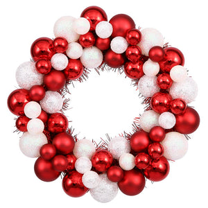 Vickerman 12" Candy Cane Shiny And Matte Ball Wreath