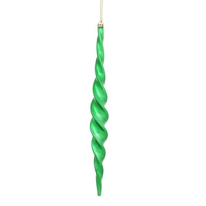 Vickerman 14.6" Shiny Spiral Icicle Christmas Ornament, Pack Of 2