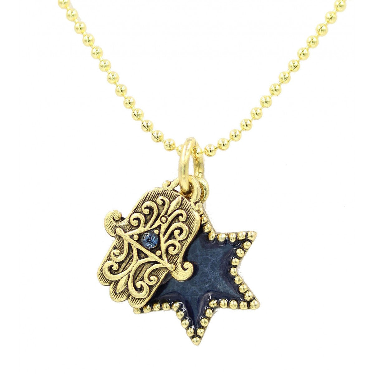 Quest Collection Star Of David & Hamsa Necklace