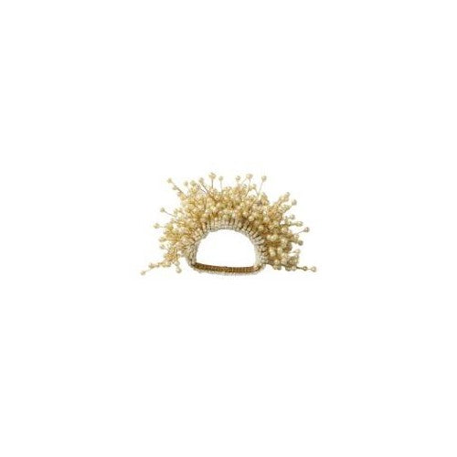Kim Seybert Spary Napkin Ring, Pearl, 4" x 4" x 4"