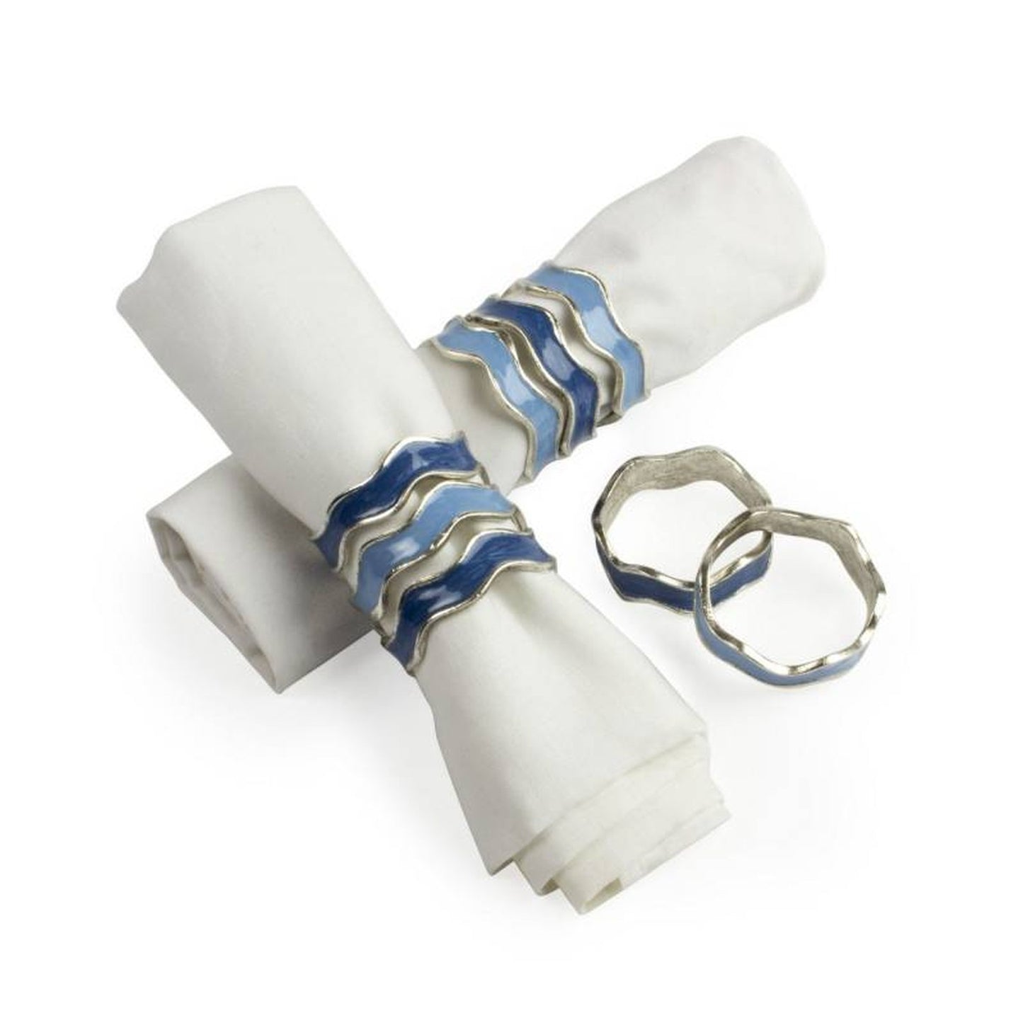Quest Collection Ocean Blue Napkin Rings Set