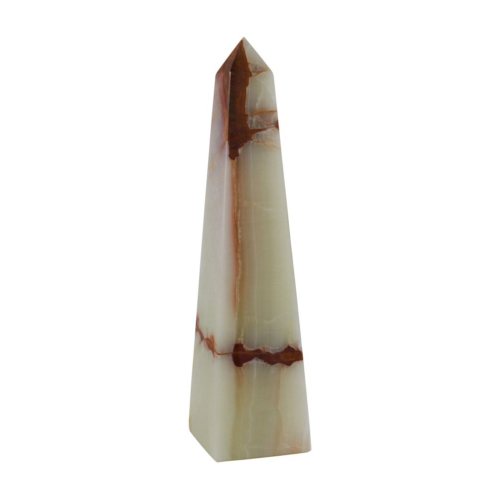 Marble Crafter Plato Collection 20" Honed Finish Light Green Onyx Obelisk
