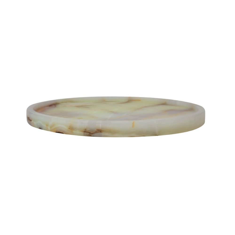 Marble Crafter Athena Collection Light Green 12" Round Place Tray