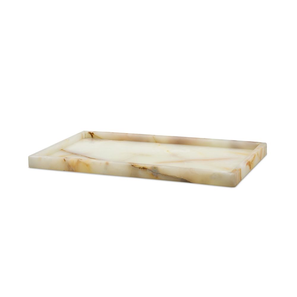 Marble Crafter Edesia Collection Light Green Onyx 18"X10" Rectangular Tray