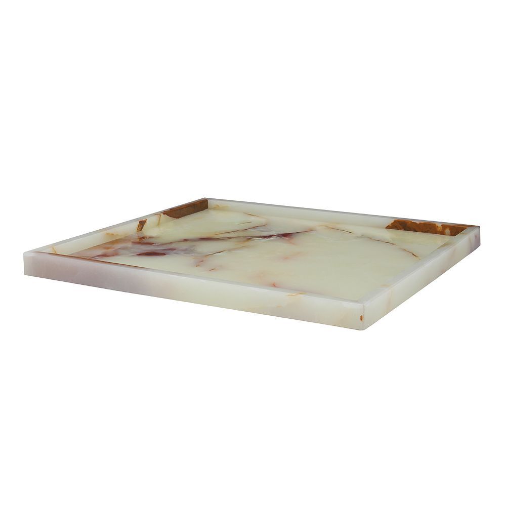 Marble Crafter Ambrosia Collection Light Green 16" Square Tray