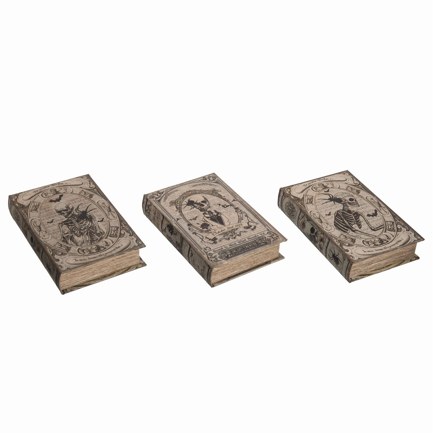 Transpac Small MDF Fright Night Book Boxes, Set Of 3