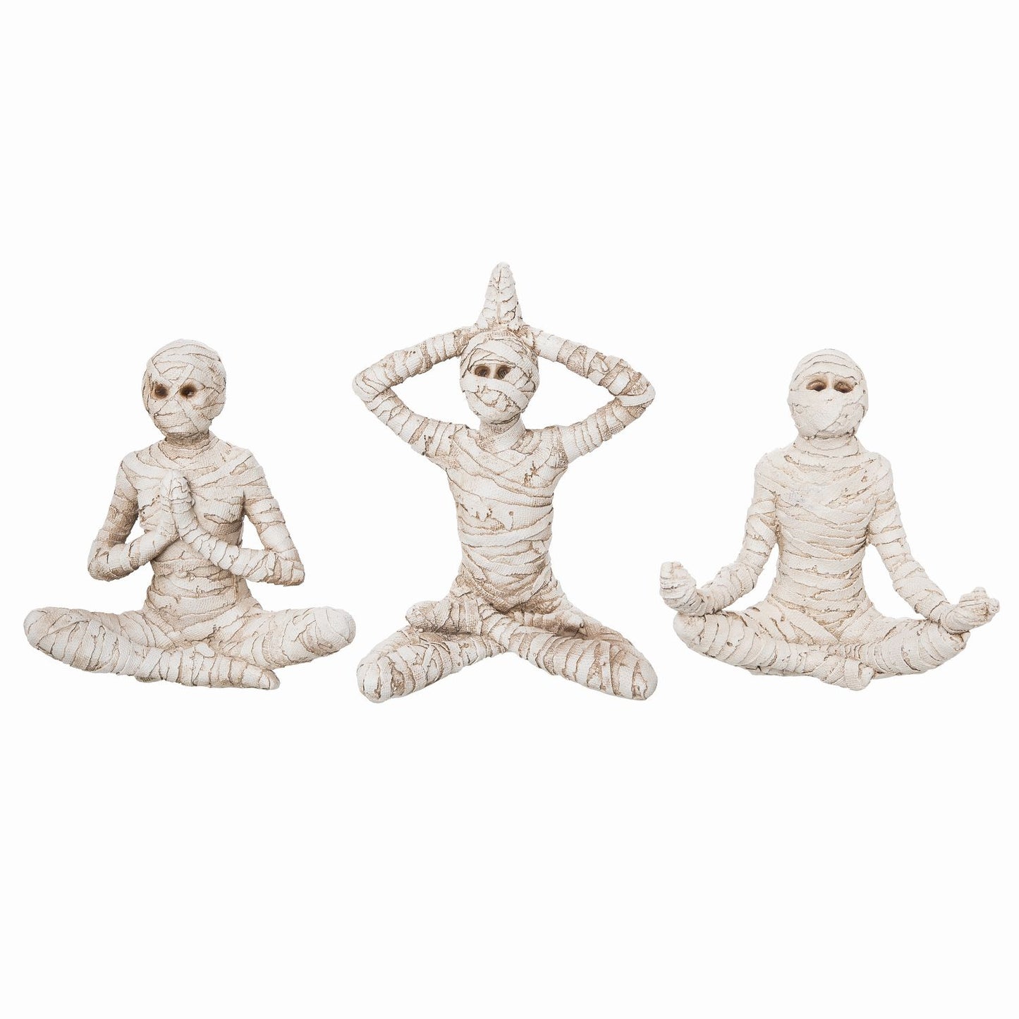 Transpac Resin Mummy Zen Yoga Pose, Set Of 3, Assortment