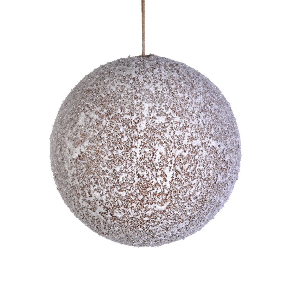Vickerman 4.75" Glitter Frosted Beige Ball Ornament, 3 per Bag