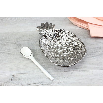 Pampa Bay Get Gifty - The Pineapple Procelain Set - Dish and Spoon