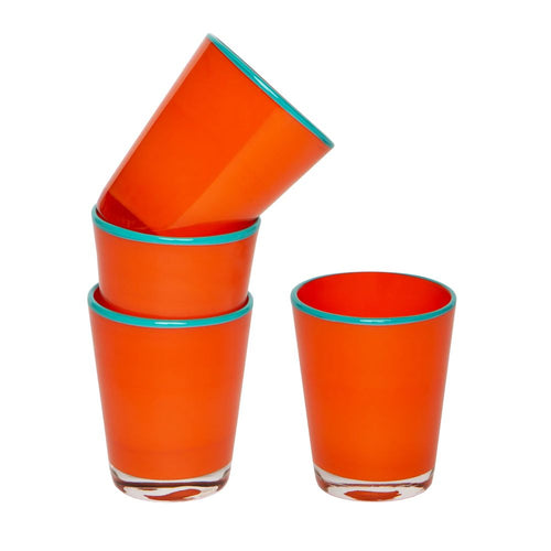 Caravan Home Summer Glass Orange/Turquoise - Set Of 4