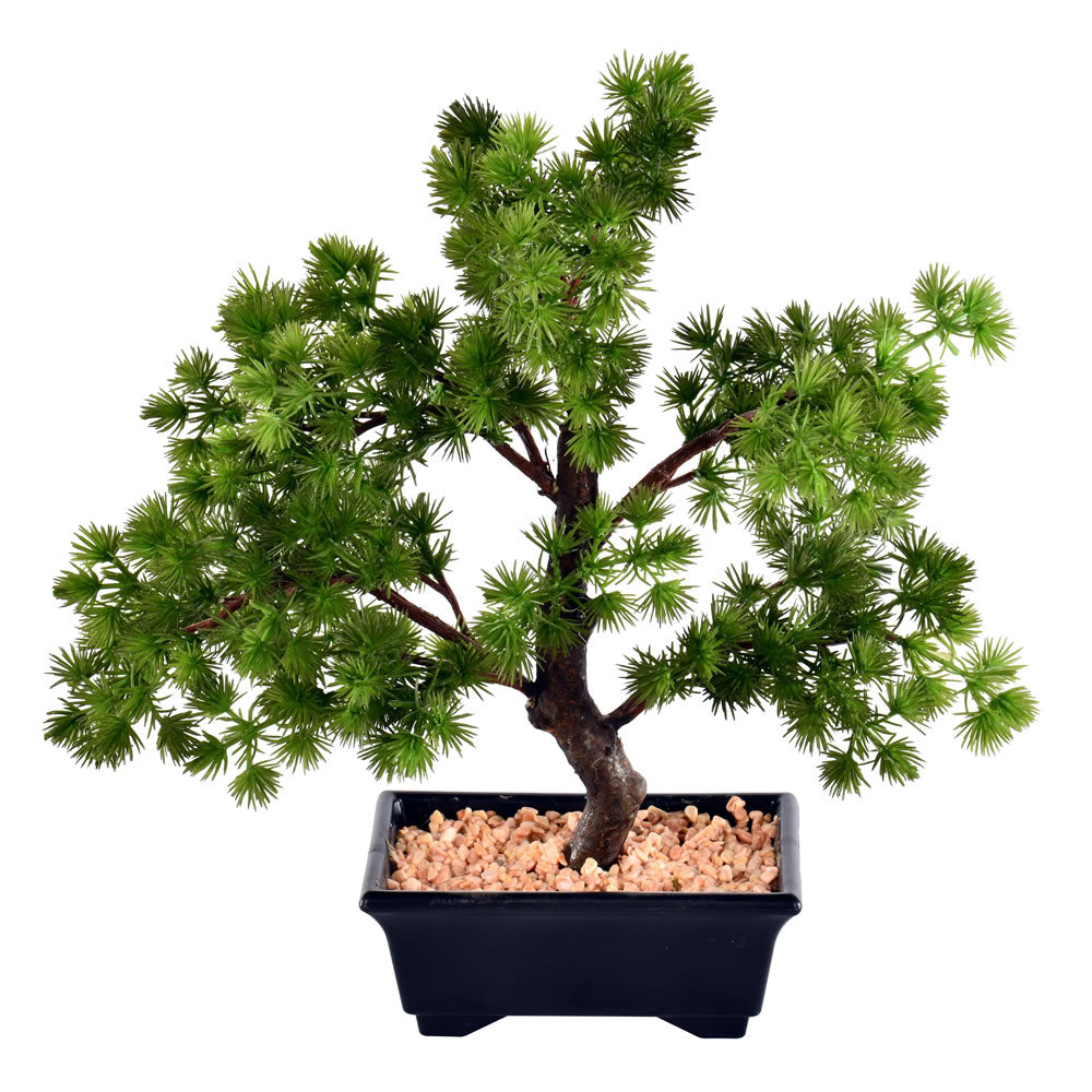Vickerman 12" Artificial Potted Pine Bonsai Tree, Polyethylene