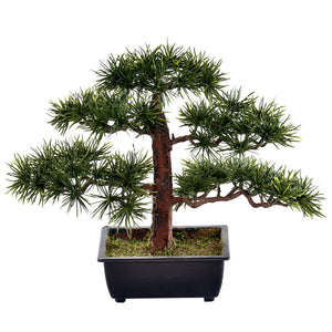 Vickerman 10" Artificial Potted Guest Greeting Bonsai Pine Tree