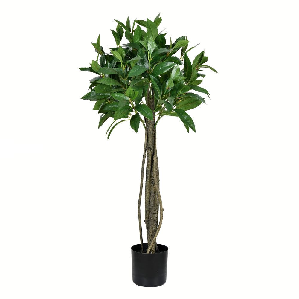 Vickerman 3' Artificial Potted Bay Leaf Topiary, Polyester