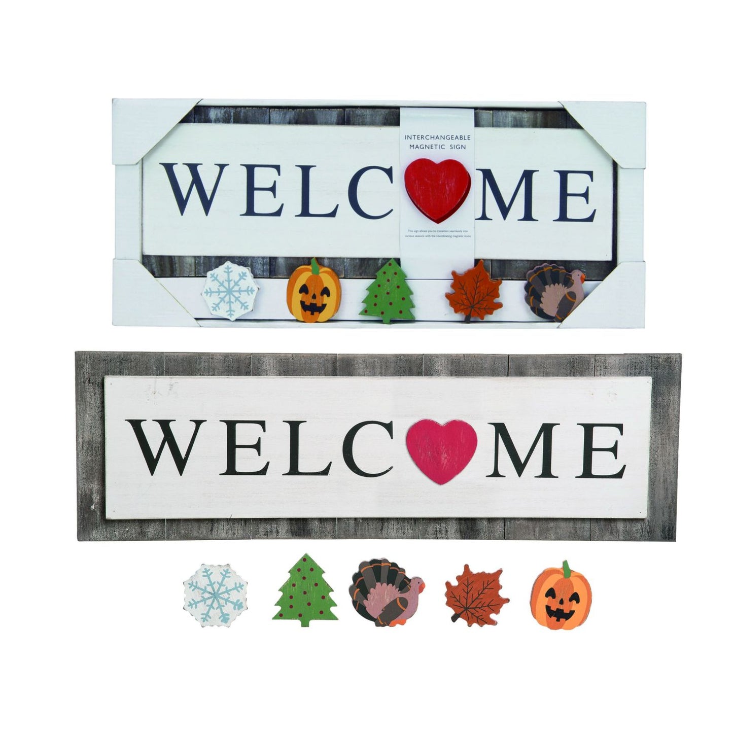 Transpac Wood Welcome Sign With Magnets Set Of 6