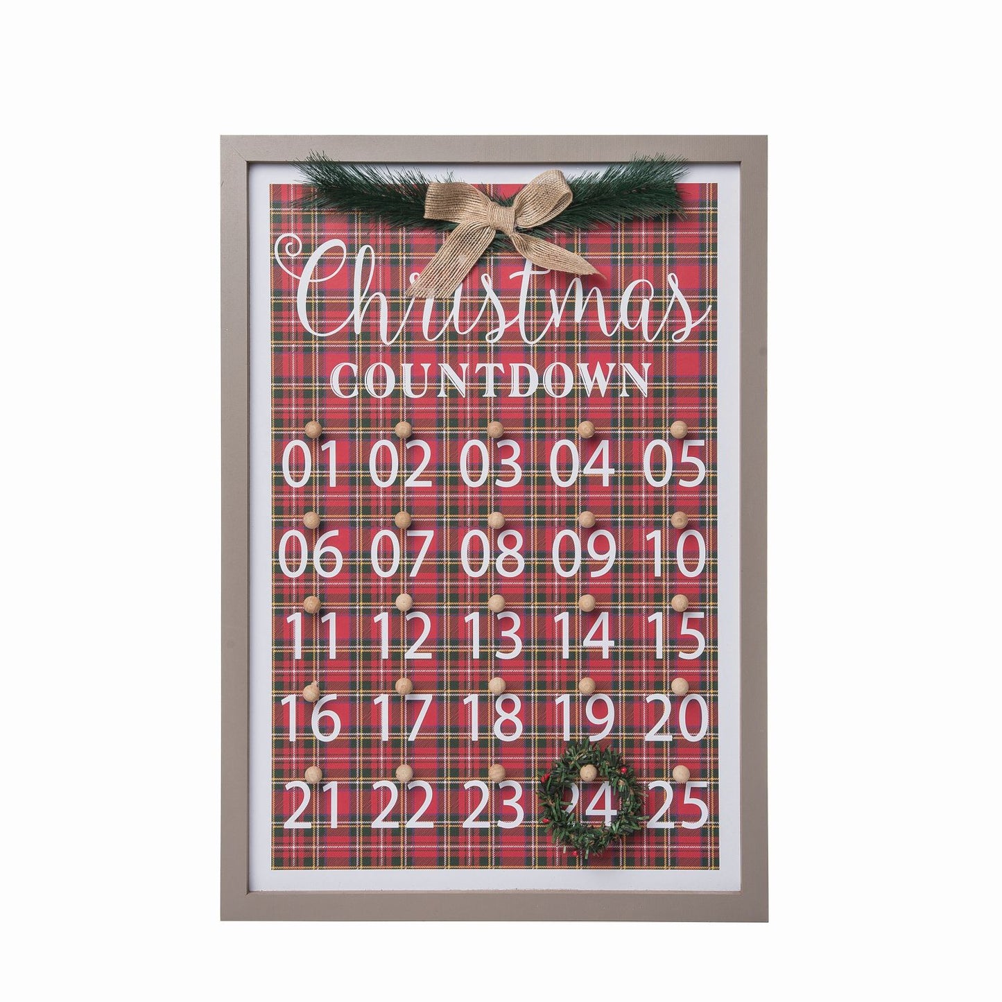 Transpac MDF Framed Christmas Countdown