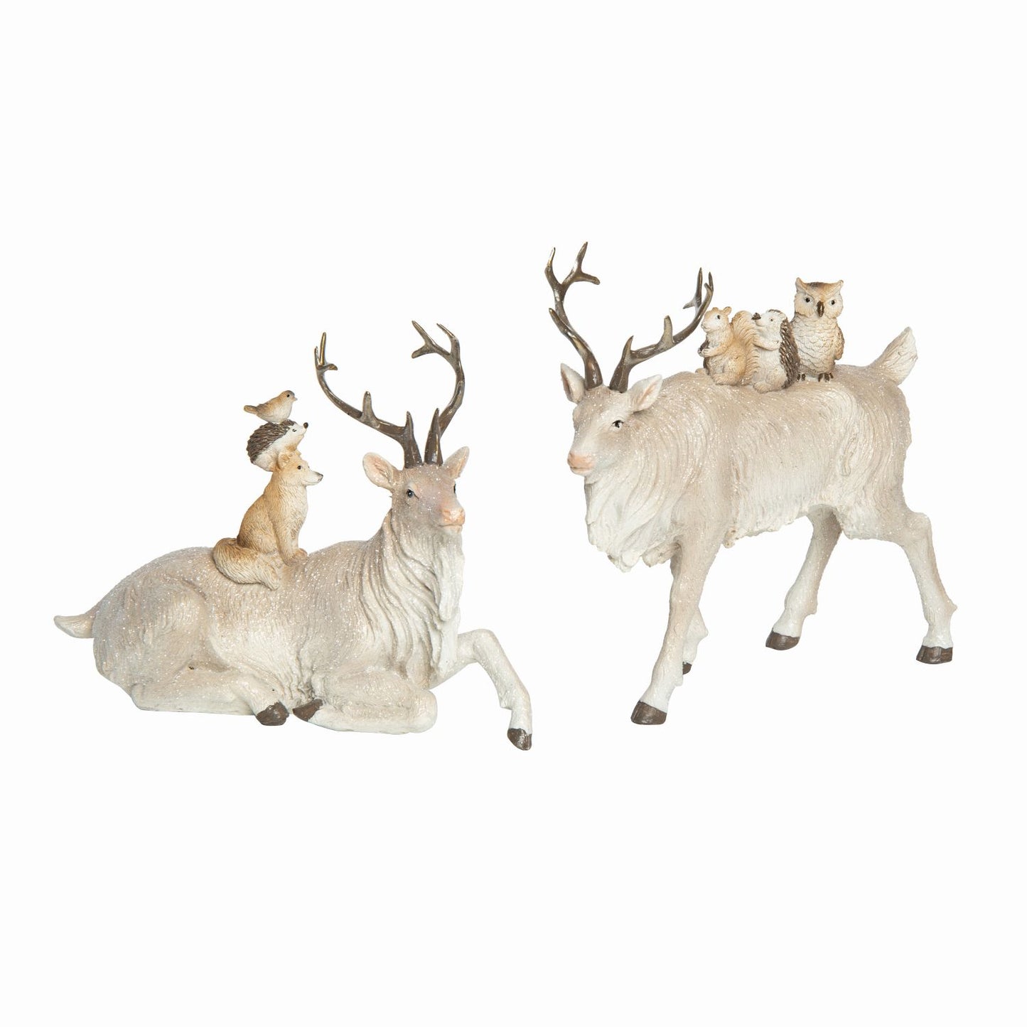 Transpac Resin Reindeer & Critter Figurine, Set Of 2, Assortment