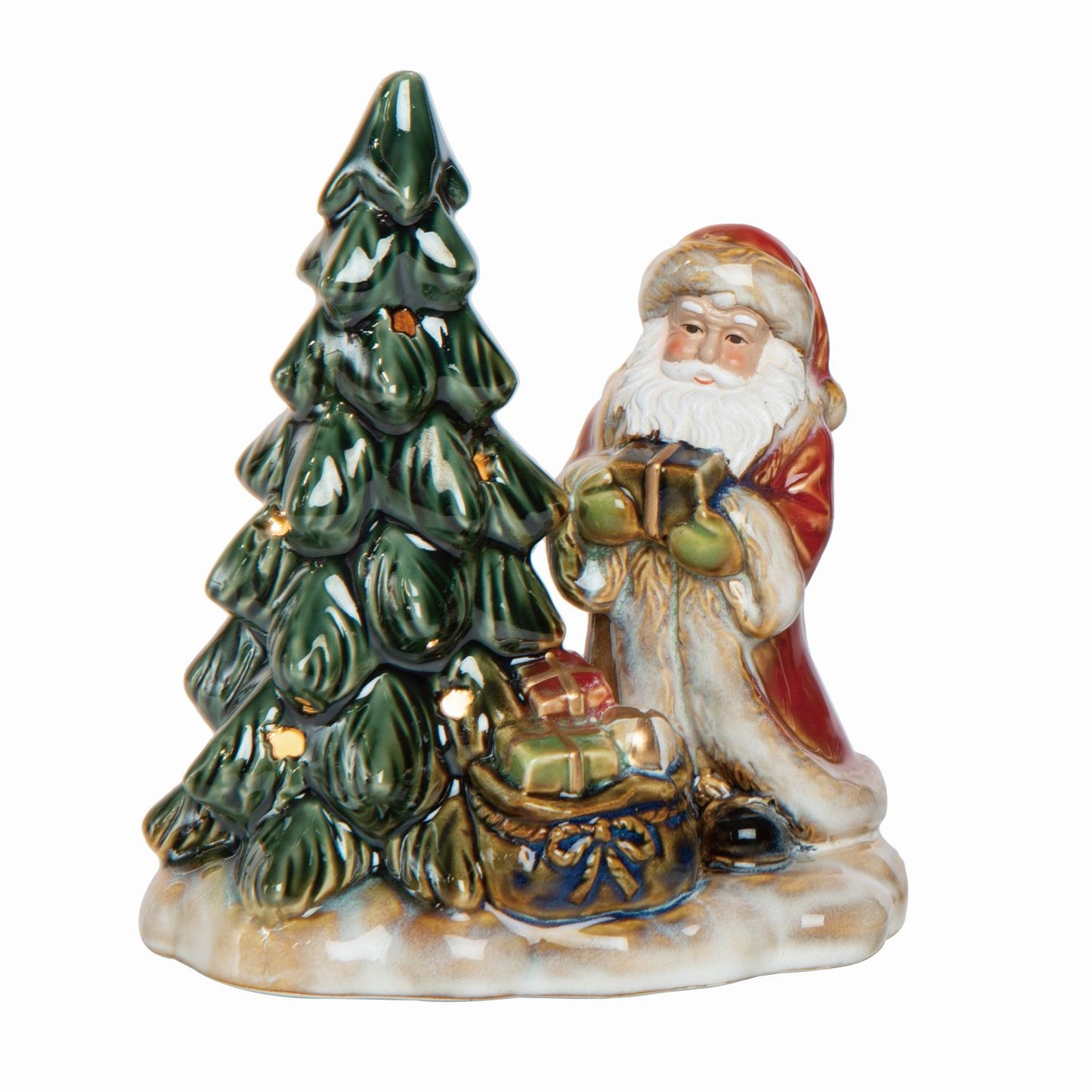 Transpac Ceramic Light Up Tree Santa