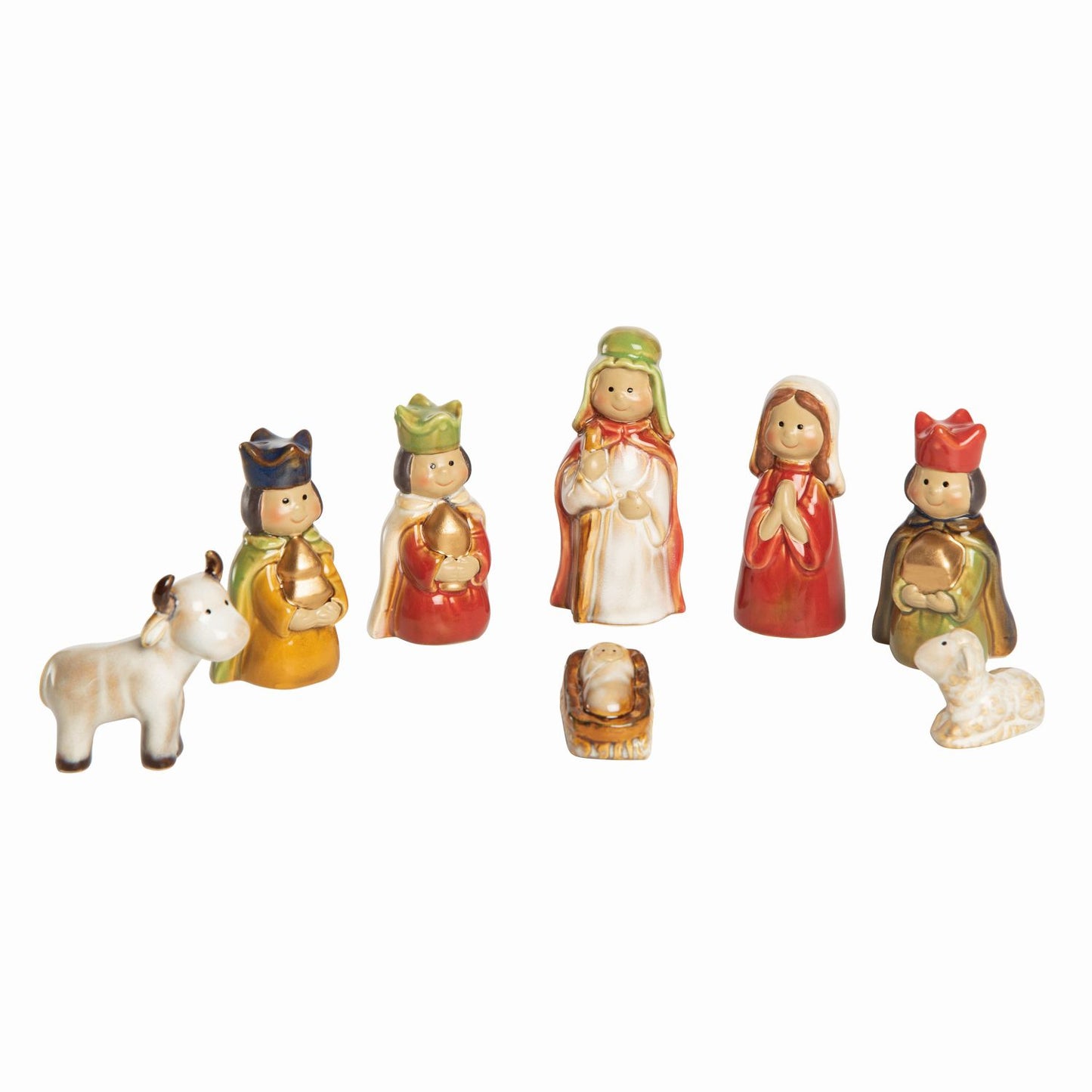 Transpac Mini Ceramic Nativity, Set Of 8