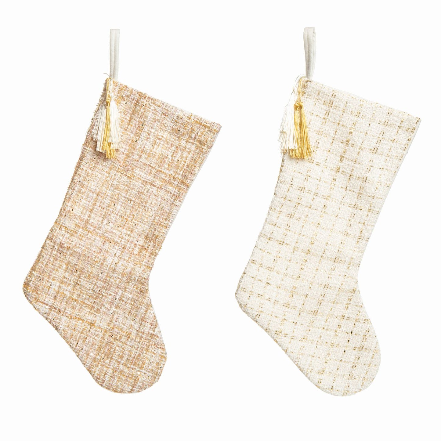 Transpac Plush Elegant Tweed Stocking, Set Of 2, Assortment