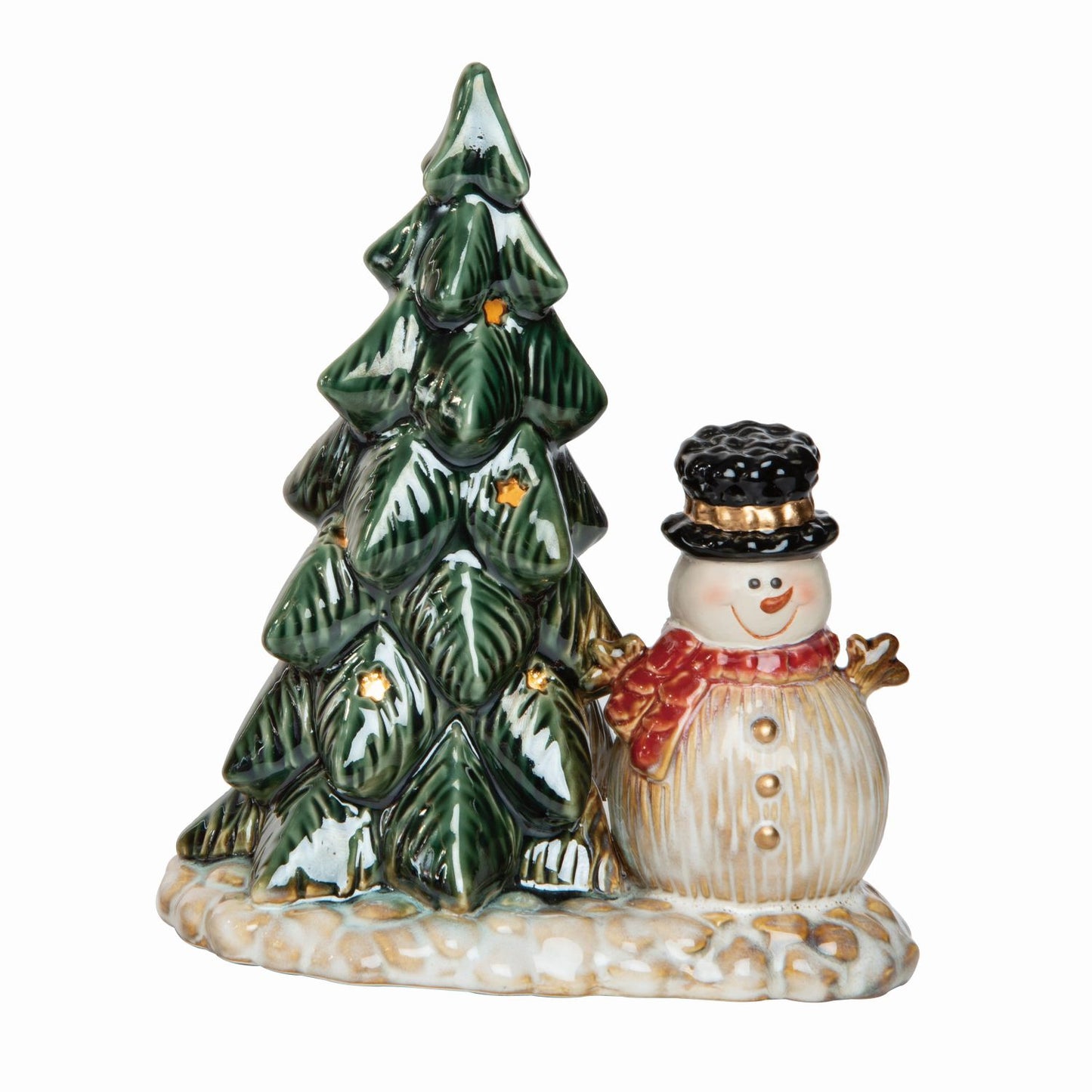 Transpac Ceramic Light Up Tree Snowman
