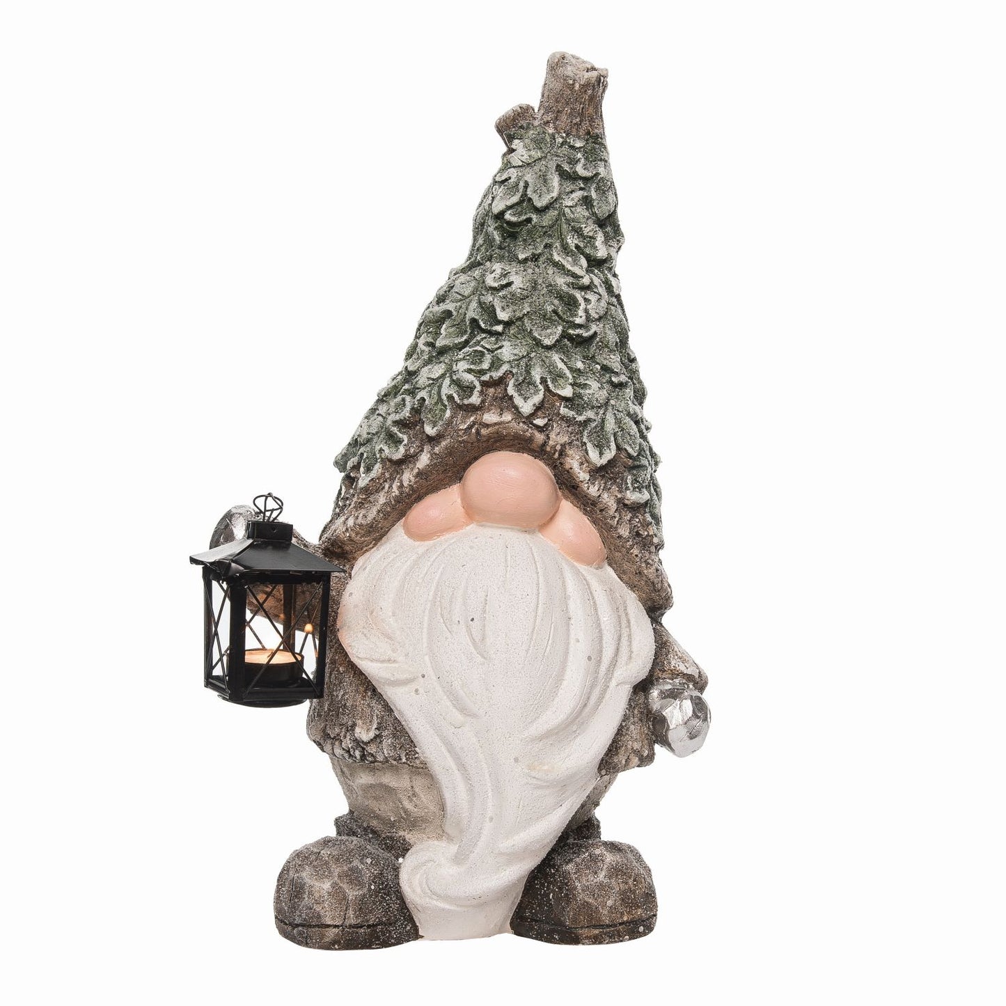 Transpac MgO Leafy Gnome With Tealight Holder Figurine