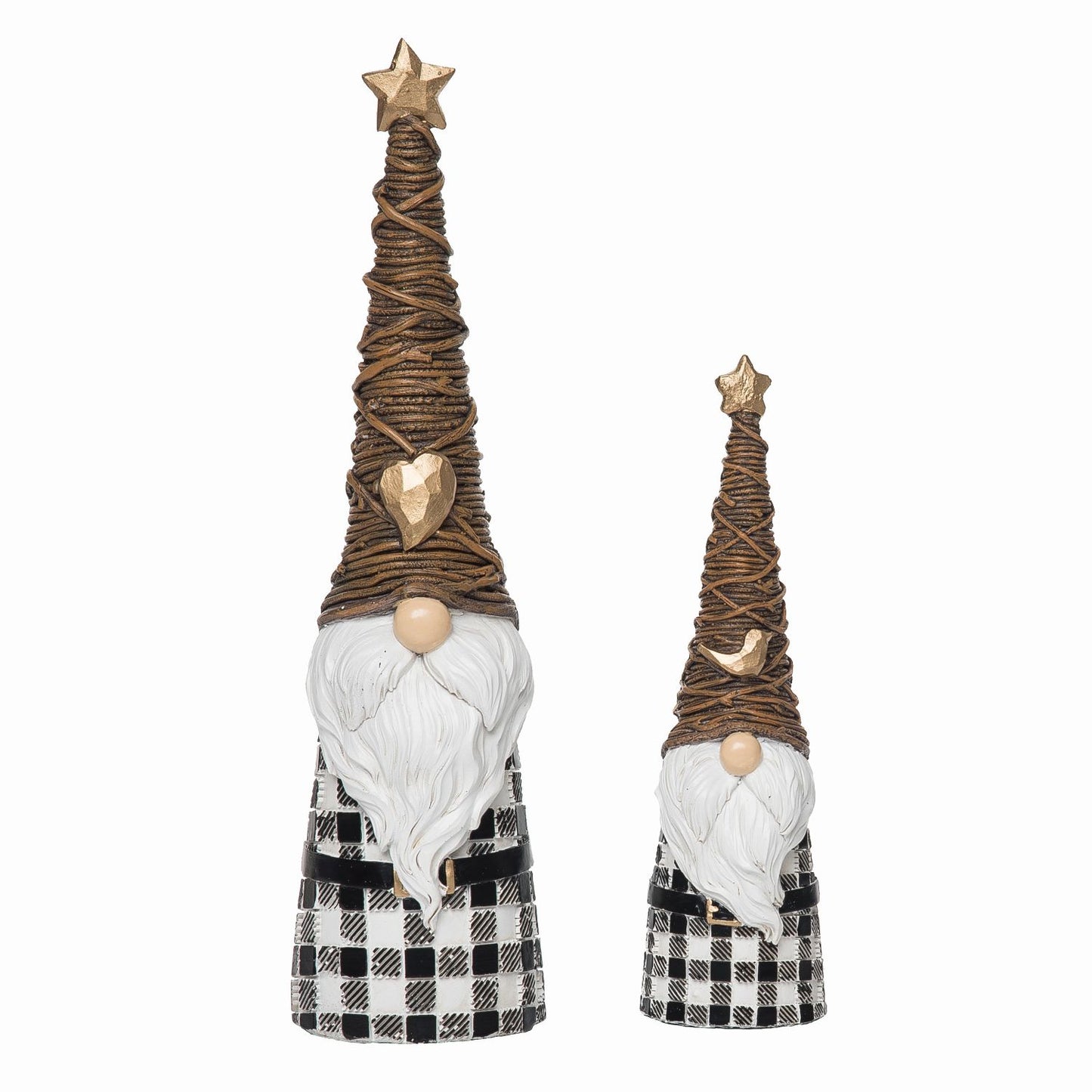 Transpac Resin Twig Tree Hat Gnome Figurine, Set Of 2